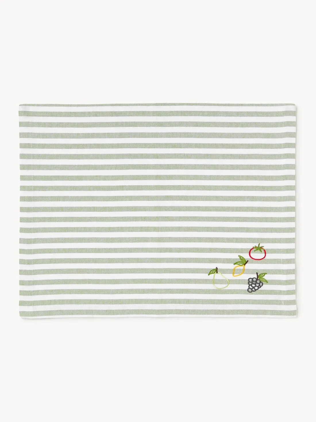 Manteles individuales a rayas con motivos bordados Melony, 2 uds.