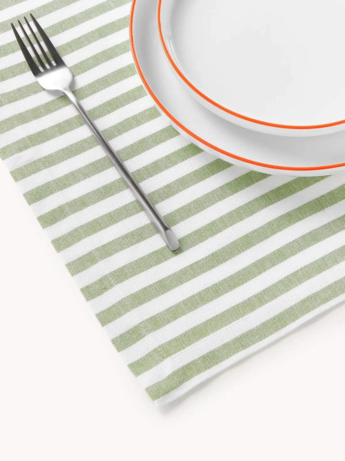 Manteles individuales a rayas con motivos bordados Melony, 2 uds.