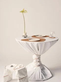 Manteles individuales asimétricos de cuero Curve, 4 uds.