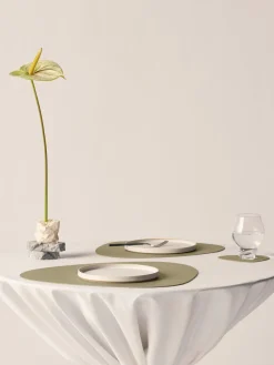 Manteles individuales asimétricos de cuero Curve, 4 uds.