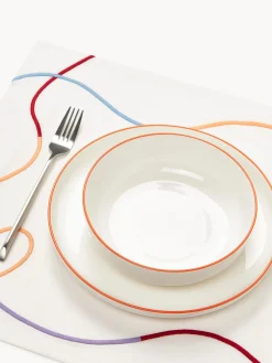 Manteles individuales con bordado abstracto Sue, 2 uds.