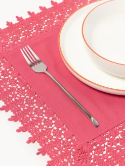 Manteles individuales con ribete de encaje Flavia, 2 uds.