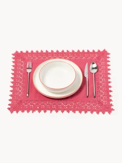 Manteles individuales con ribete de encaje Flavia, 2 uds.