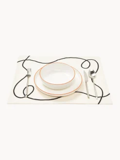 Manteles individuales con bordado abstracto Sue, 2 uds.