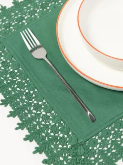 Manteles individuales con ribete de encaje Flavia, 2 uds.