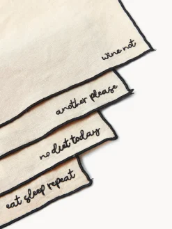 Manteles individuales de lino con bordado Cosmo, 4 uds.