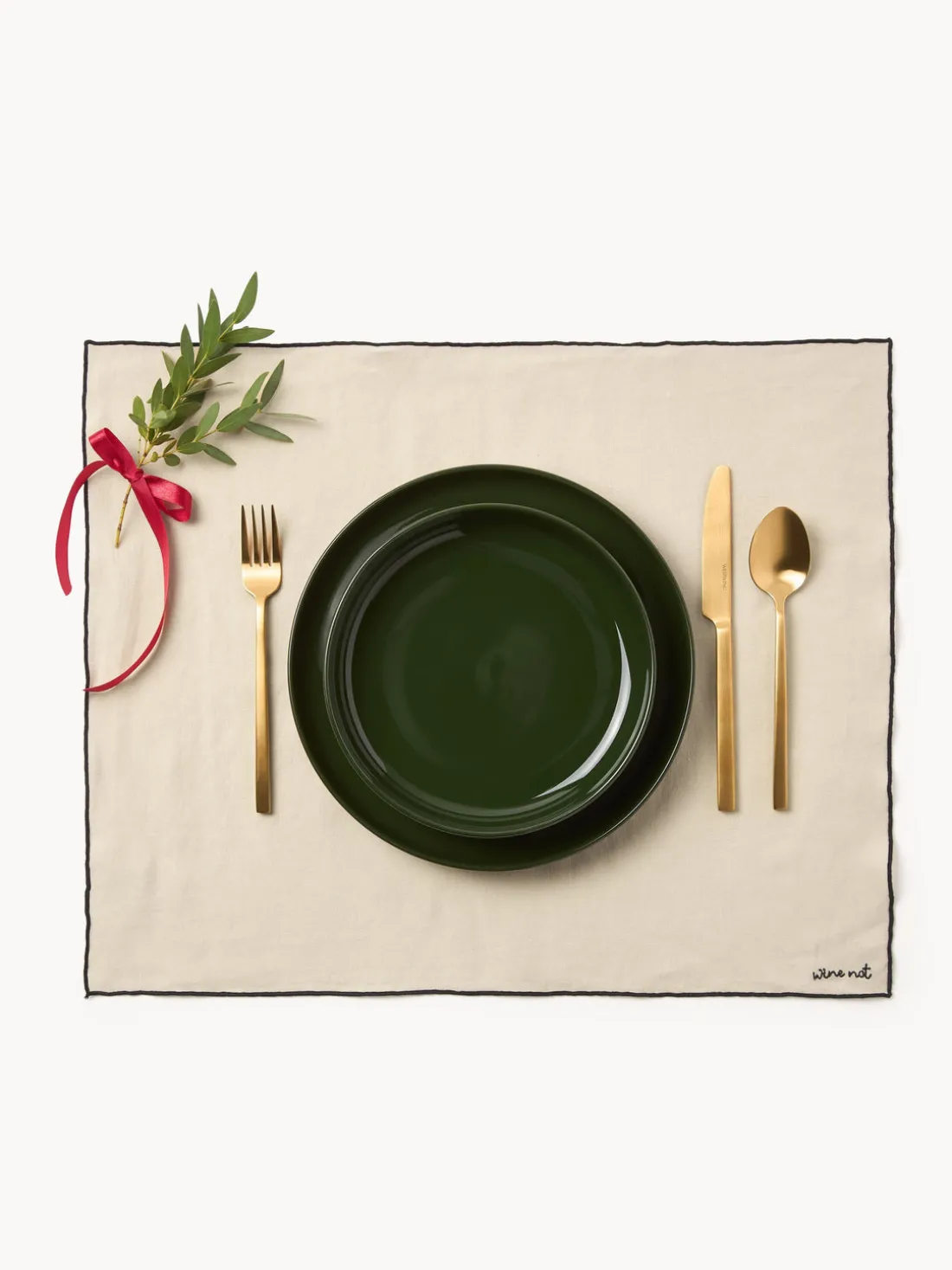 Manteles individuales de lino con bordado Cosmo, 4 uds.