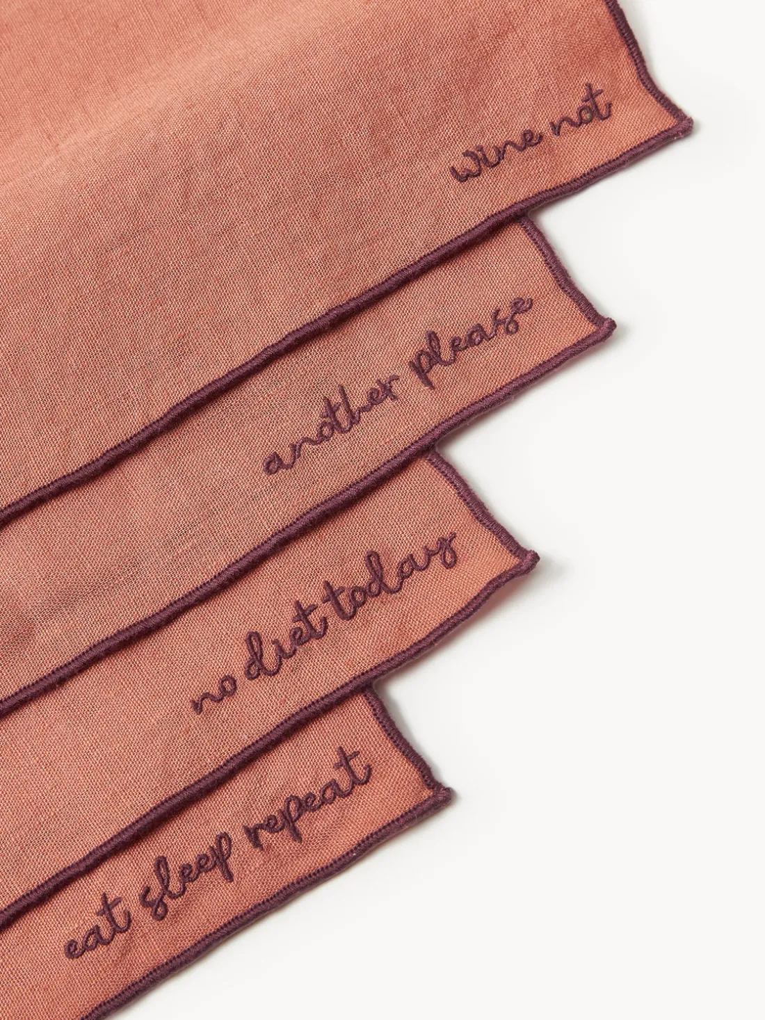 Manteles individuales de lino con bordado Cosmo, 4 uds.