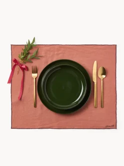 Manteles individuales de lino con bordado Cosmo, 4 uds.