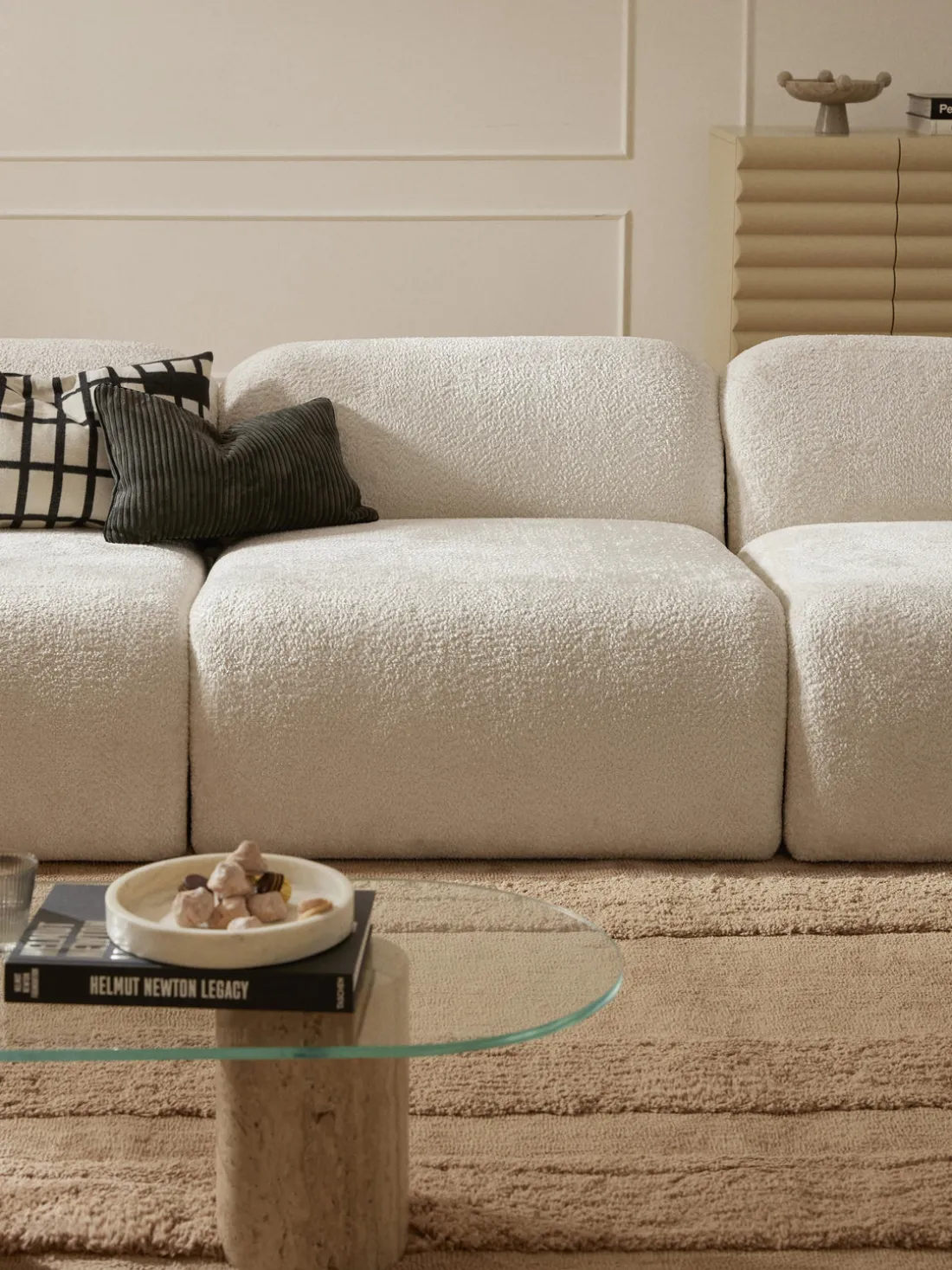 Módulo central de borreguillo bouclé Wolke