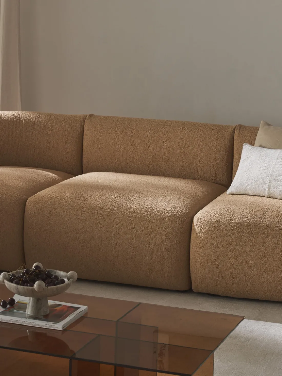 Módulo central en tejido bouclé Sofia