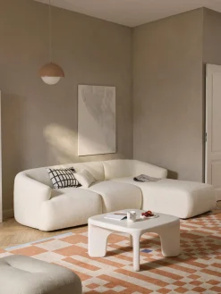 Módulo de esquina en tejido bouclé Sofia