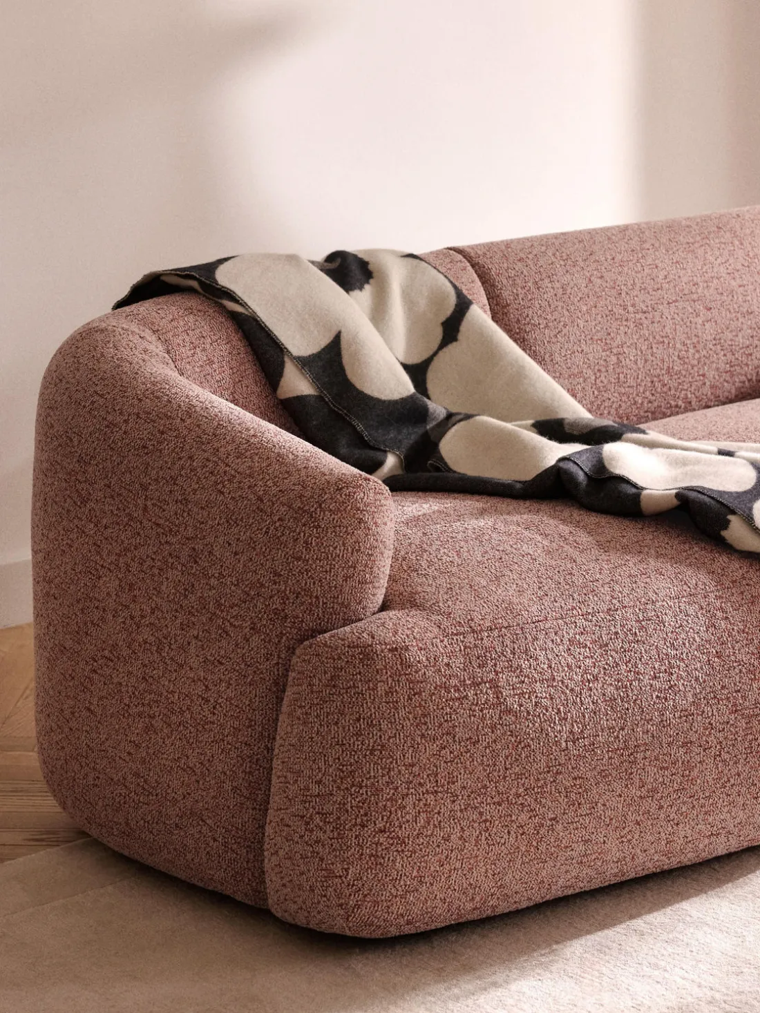 Módulo de esquina en tejido bouclé Sofia