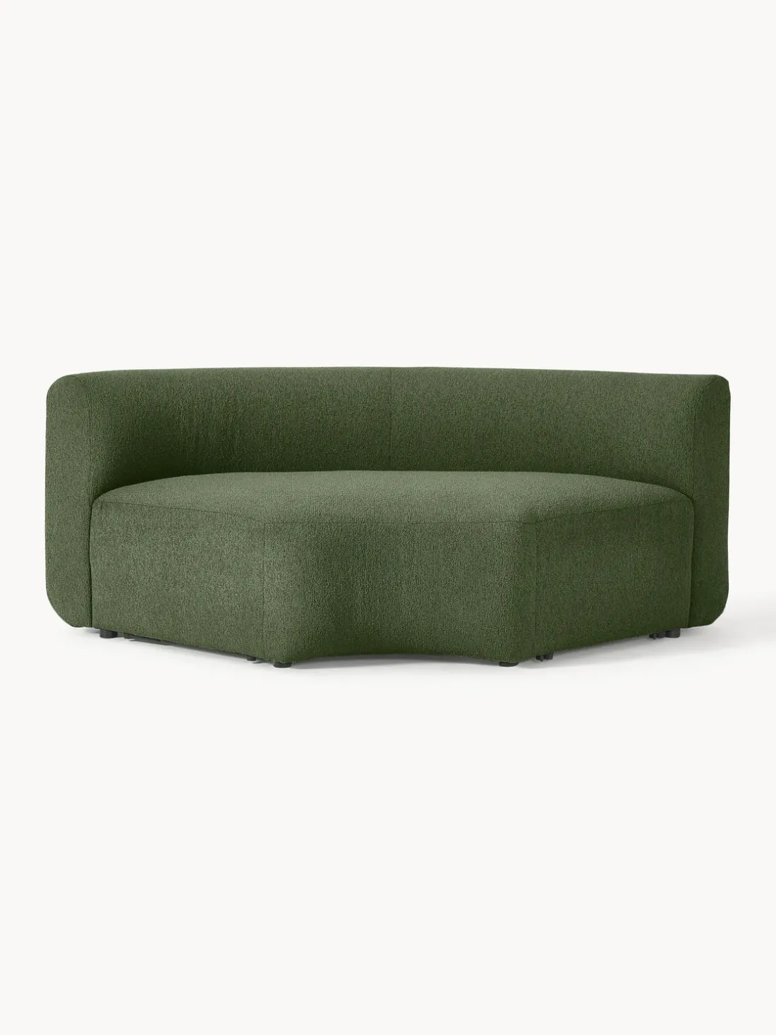 Módulo de esquina redondo en tejido bouclé Sofia