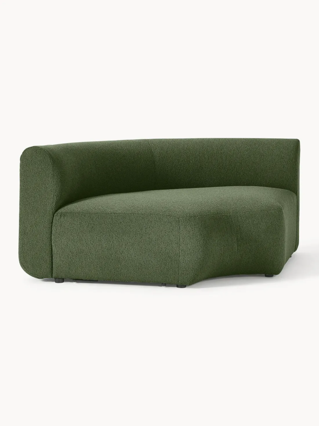 Módulo de esquina redondo en tejido bouclé Sofia