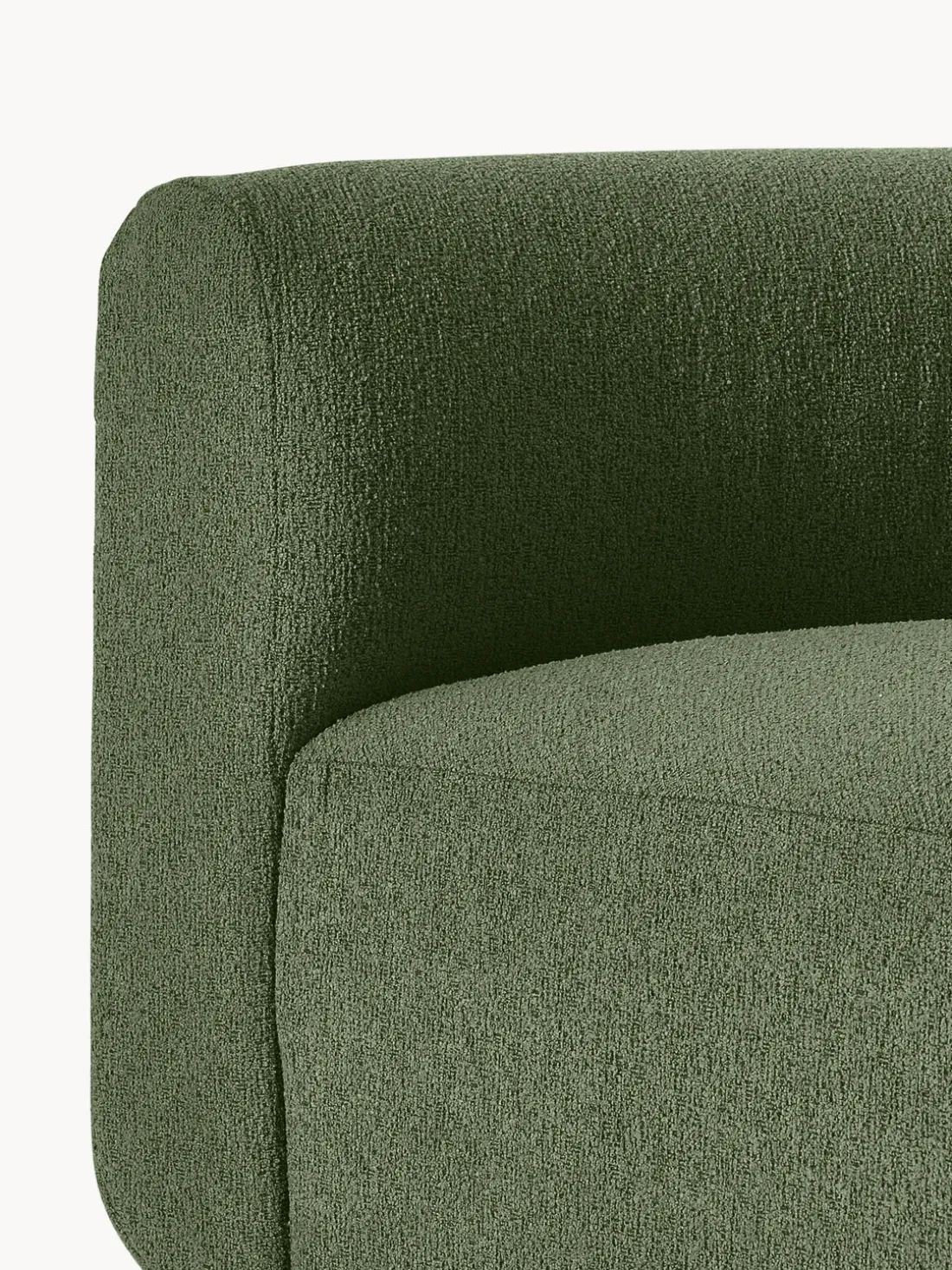 Módulo de esquina redondo en tejido bouclé Sofia