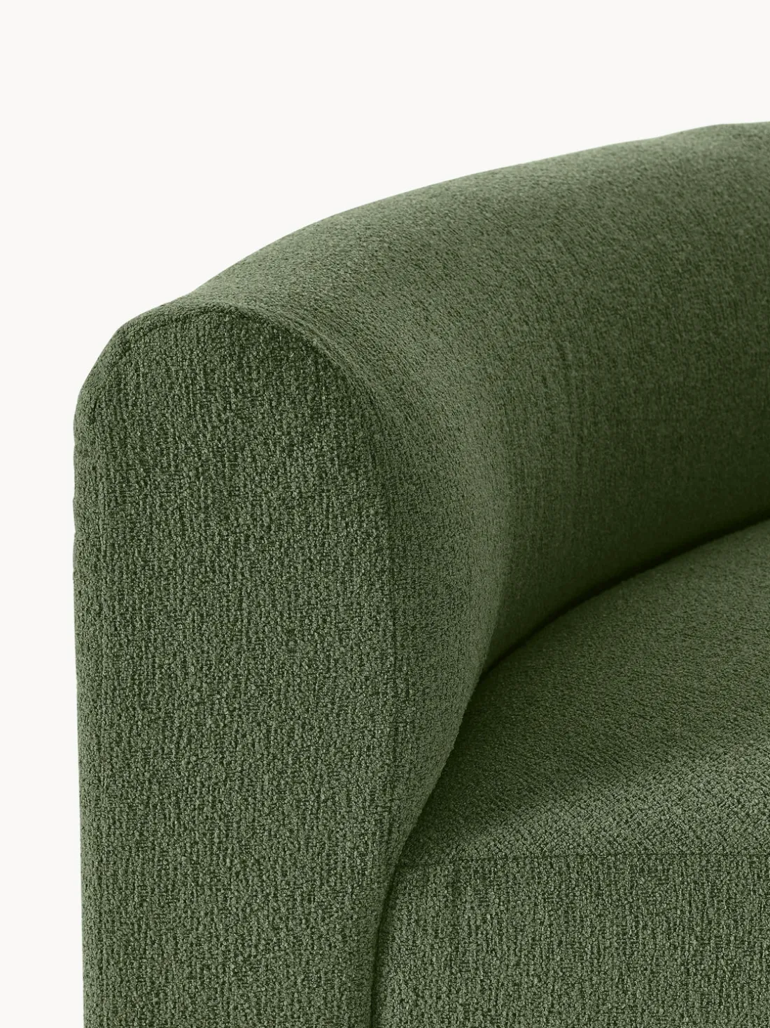 Módulo de esquina redondo en tejido bouclé Sofia