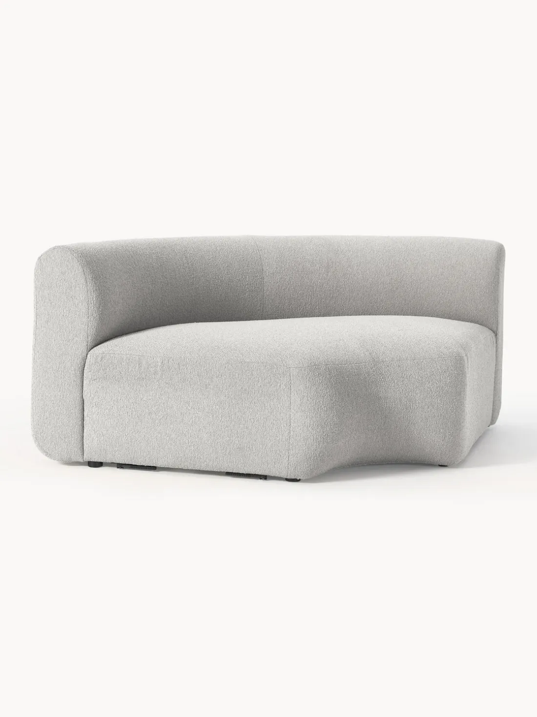 Módulo de esquina redondo en tejido bouclé Sofia