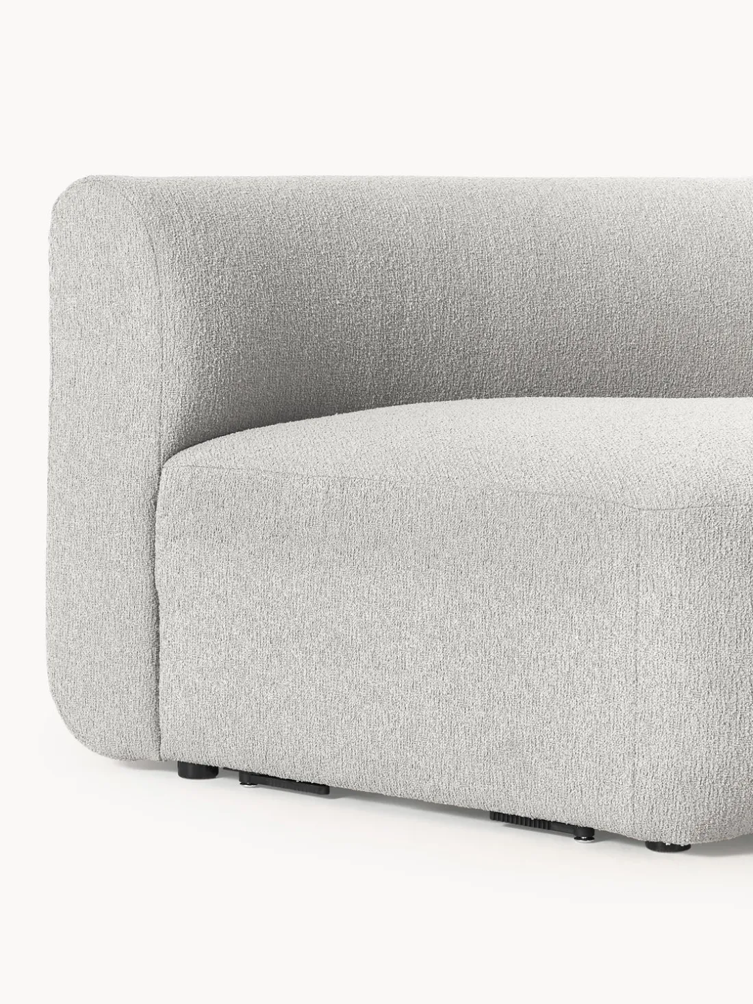 Módulo de esquina redondo en tejido bouclé Sofia