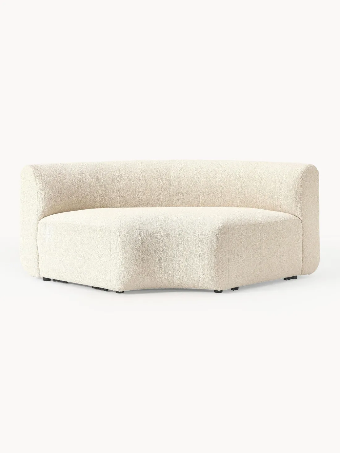 Módulo de esquina redondo en tejido bouclé Sofia