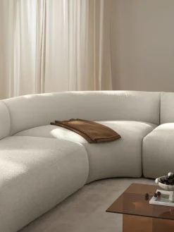 Módulo de esquina redondo en tejido bouclé Sofia