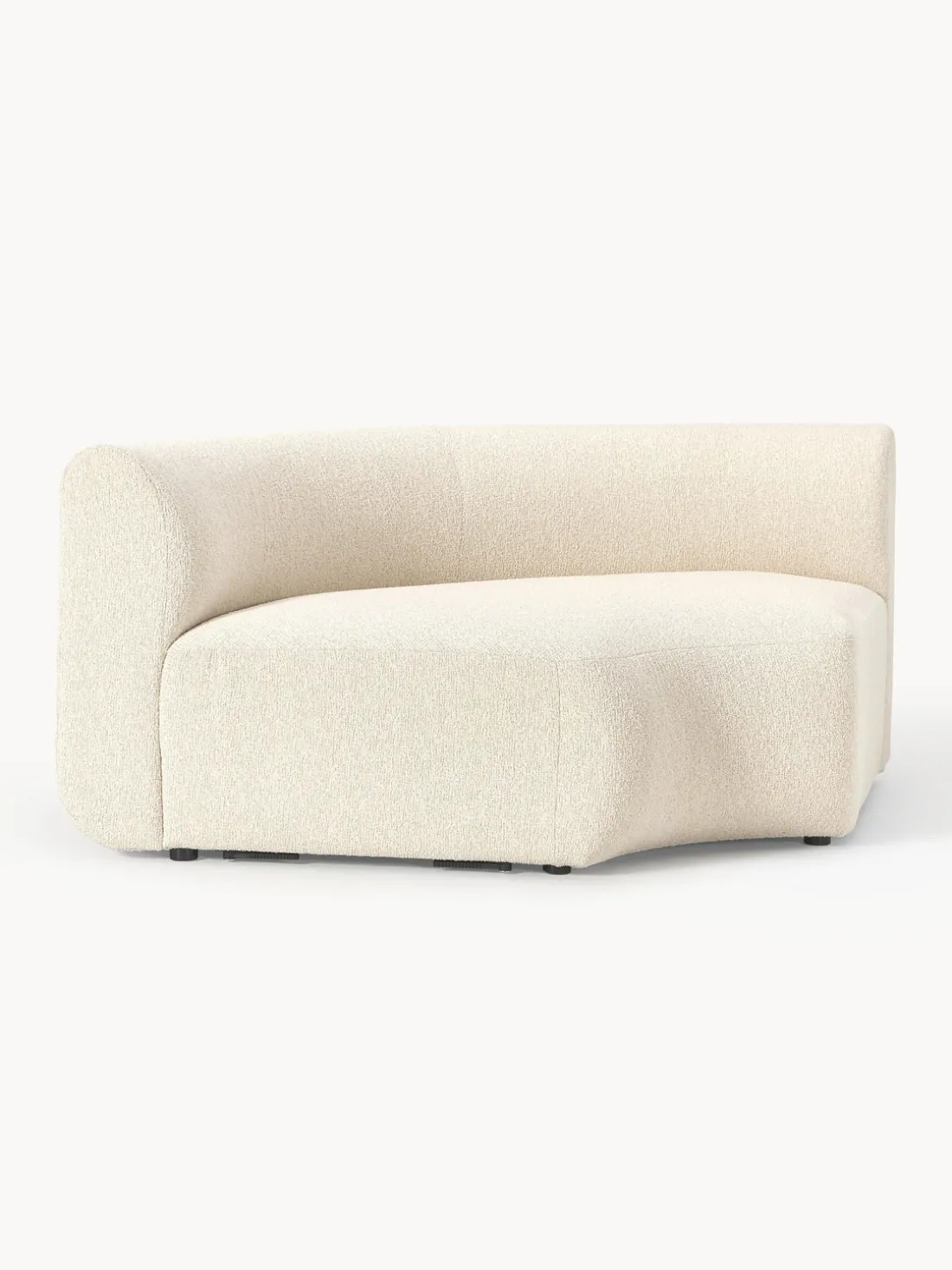 Módulo de esquina redondo en tejido bouclé Sofia