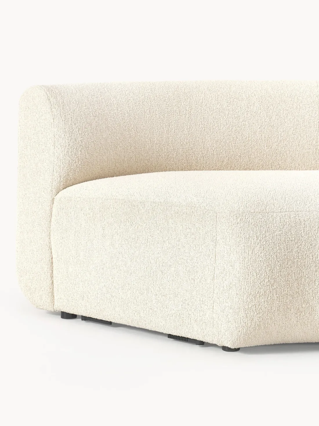 Módulo de esquina redondo en tejido bouclé Sofia