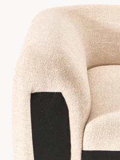 Módulo de esquina redondo en tejido bouclé Wolke