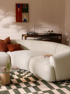 Módulo de esquina redondo en tejido bouclé Sofia