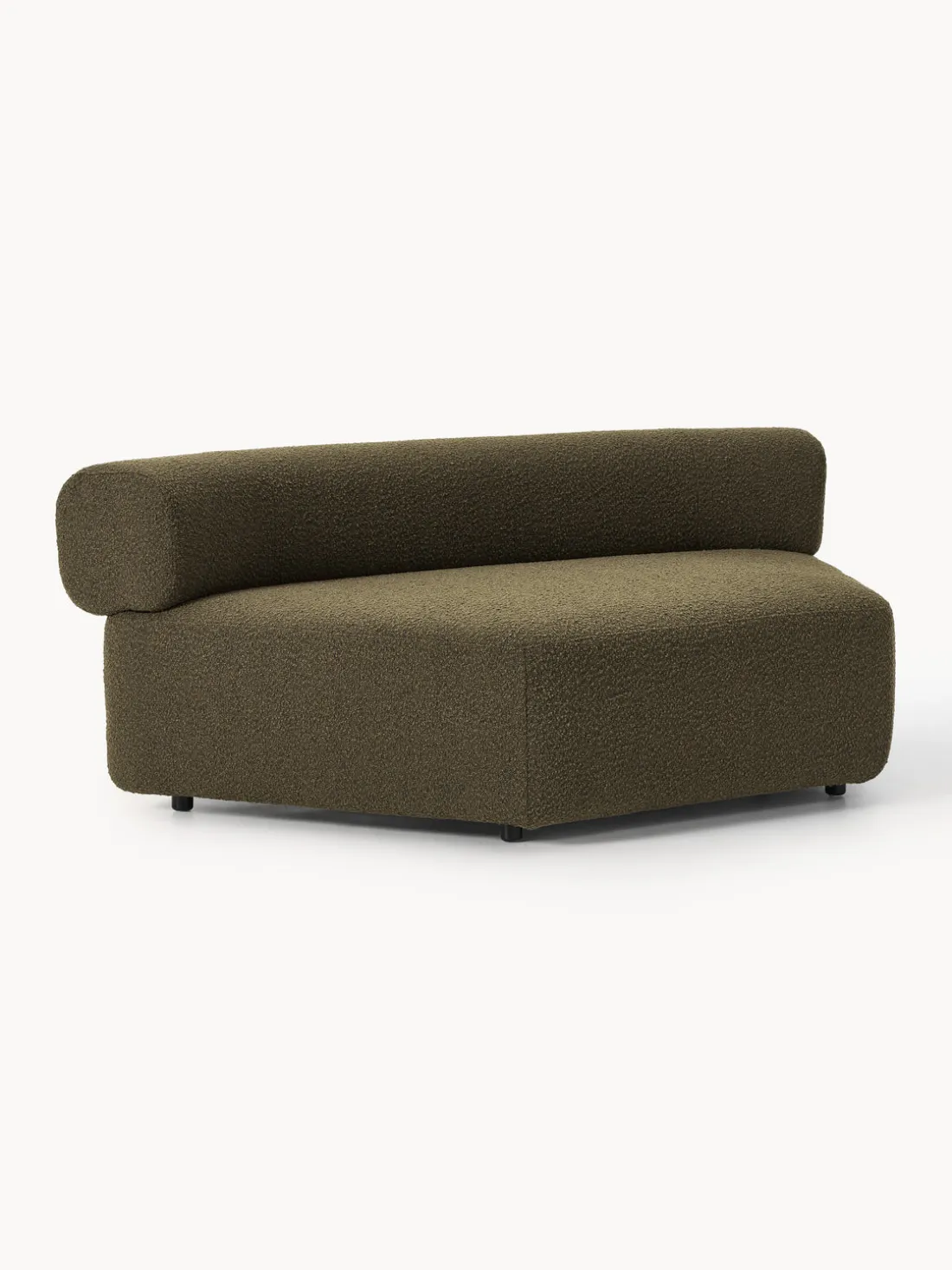 Módulo de esquina redondo en tejido bouclé Anton