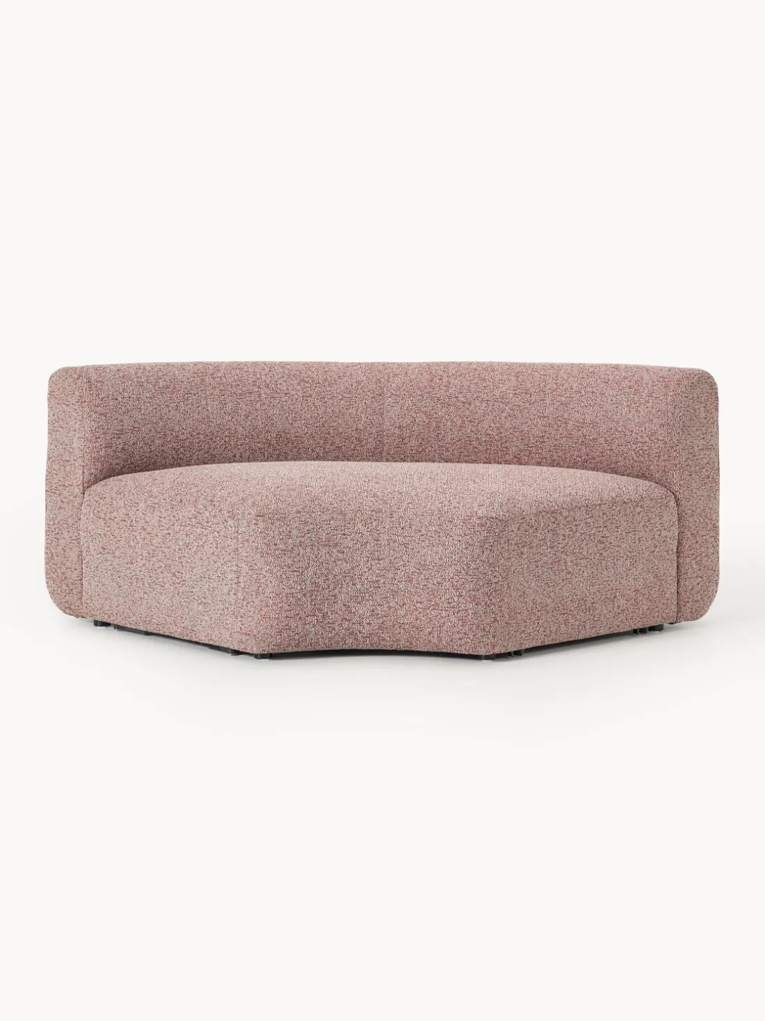 Módulo de esquina redondo en tejido bouclé Sofia