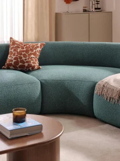 Módulo de esquina redondo en tejido bouclé Sofia