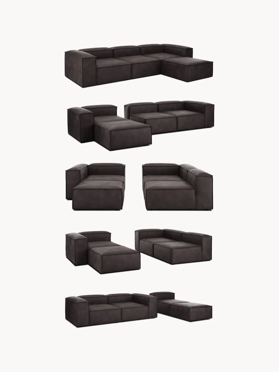 Módulo de esquina sofá de cuero reciclado Lennon