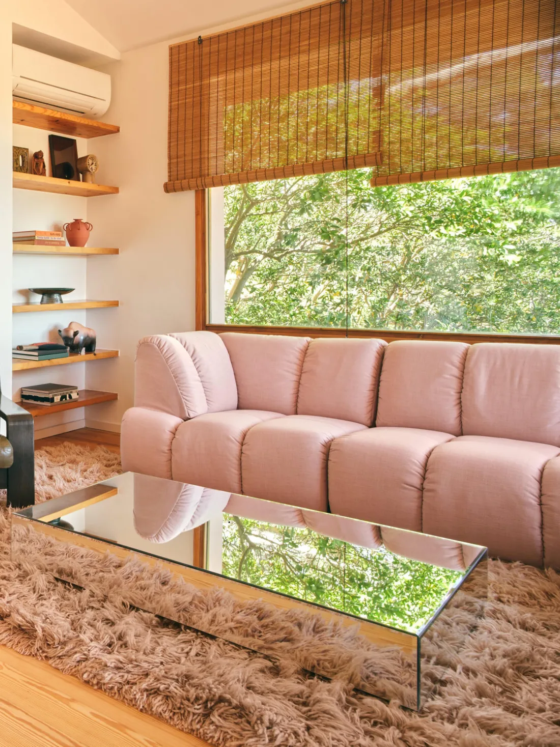 Mesa de centro artesanal de cristal de espejo Mirror, 120 cm