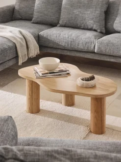 Mesa de centro de forma orgánica de madera de roble Didi