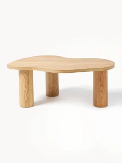 Mesa de centro de forma orgánica de madera de roble Didi