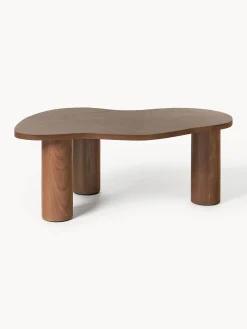 Mesa de centro de forma orgánica de madera de nogal Didi