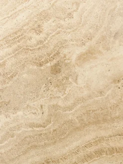 Mesa de centro de madera de roble con tablero de travertino Chandler