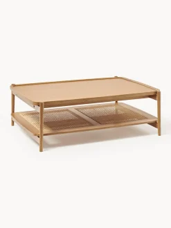 Mesa de centro de madera con espacio de almacenaje de tejido vienés Libby