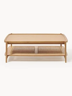 Mesa de centro de madera con espacio de almacenaje de tejido vienés Libby