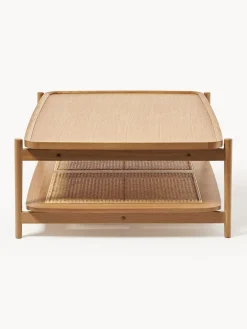 Mesa de centro de madera con espacio de almacenaje de tejido vienés Libby