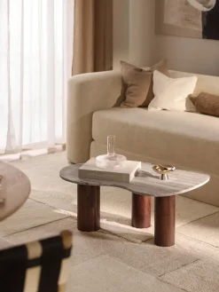 Mesa de centro de mármol con forma orgánica Naruto, pequeña