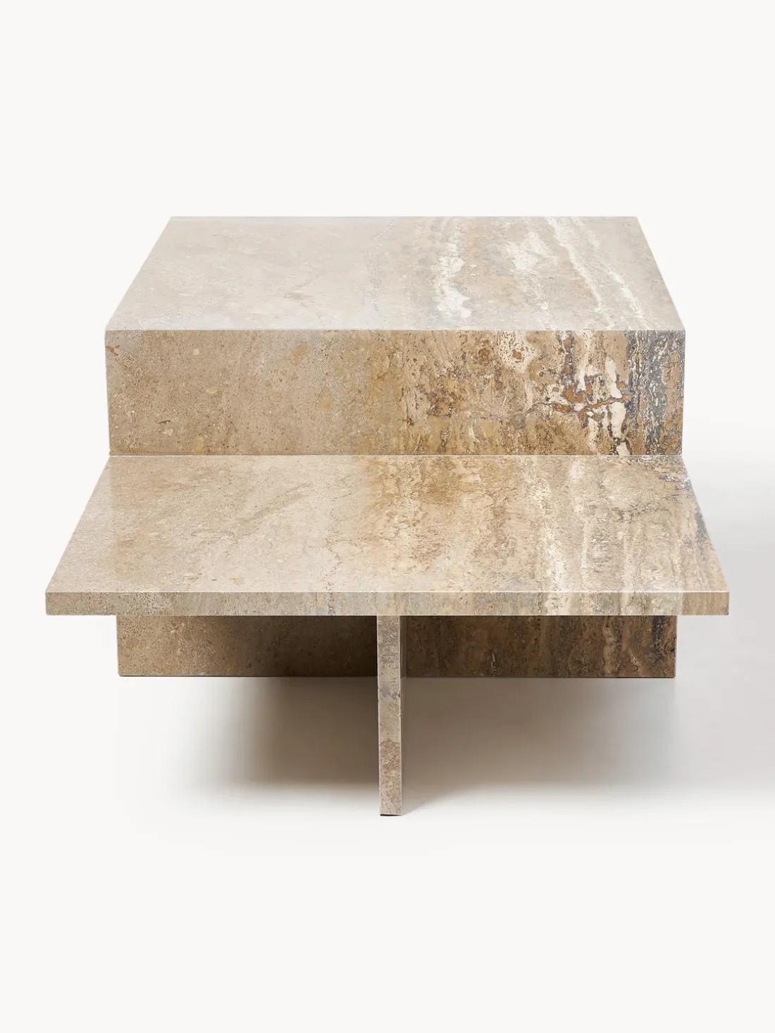 Mesa de centro de travertino con dos tableros Distinct