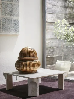 Mesa de centro de travertino Doric, 80 cm