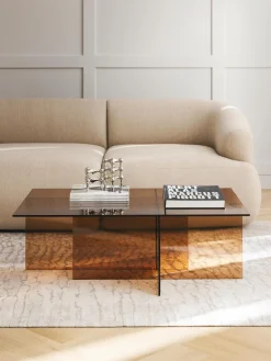 Mesa de centro de vidrio Anouk, 102 cm