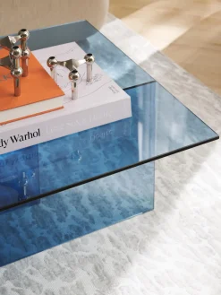 Mesa de centro de vidrio Anouk, 102 cm