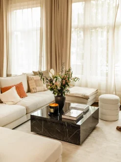 Mesa de centro en look mármol Lesley