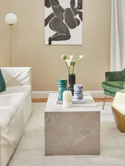 Mesa de centro en look travertino Lesley