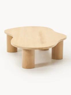 Mesa de centro grande de madera de roble con forma orgánica Didi