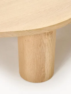 Mesa de centro grande de madera de roble con forma orgánica Didi